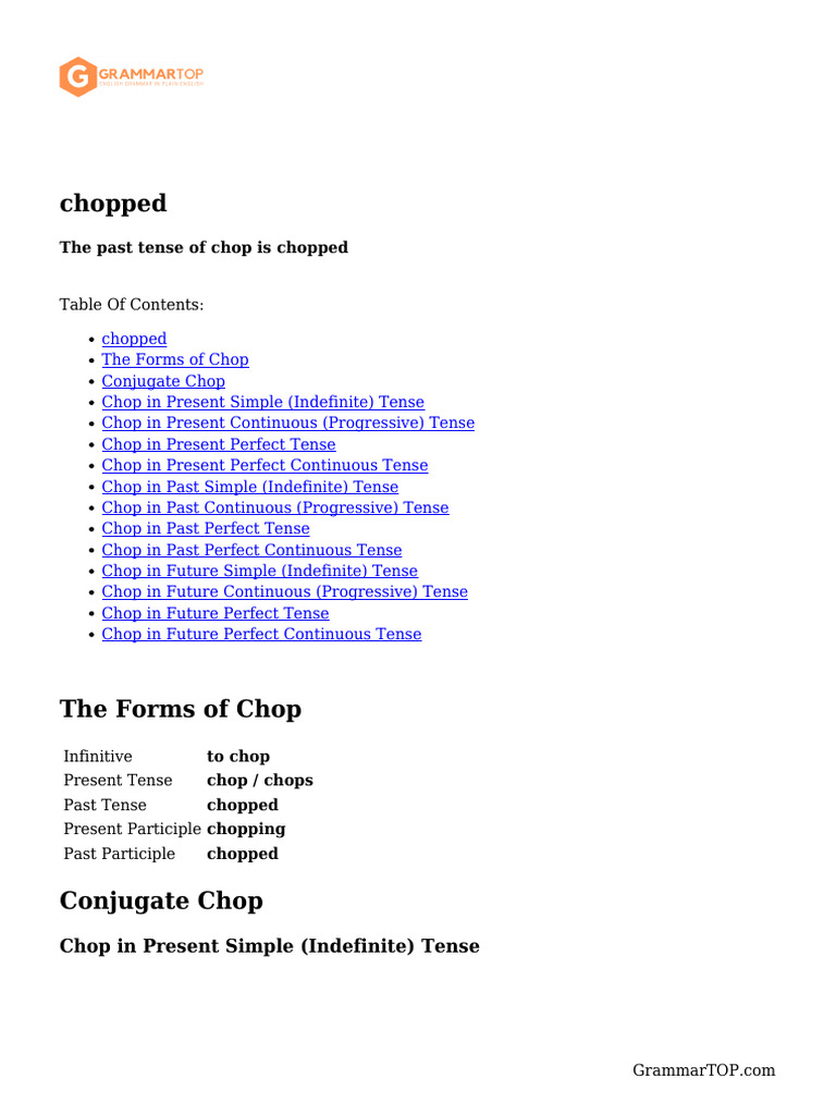 Past Tense and Forms of 