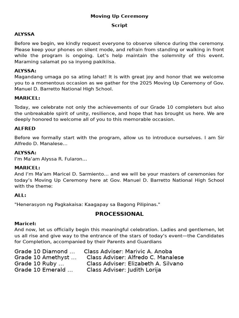 2025 Moving Up Ceremony Highlights | PDF