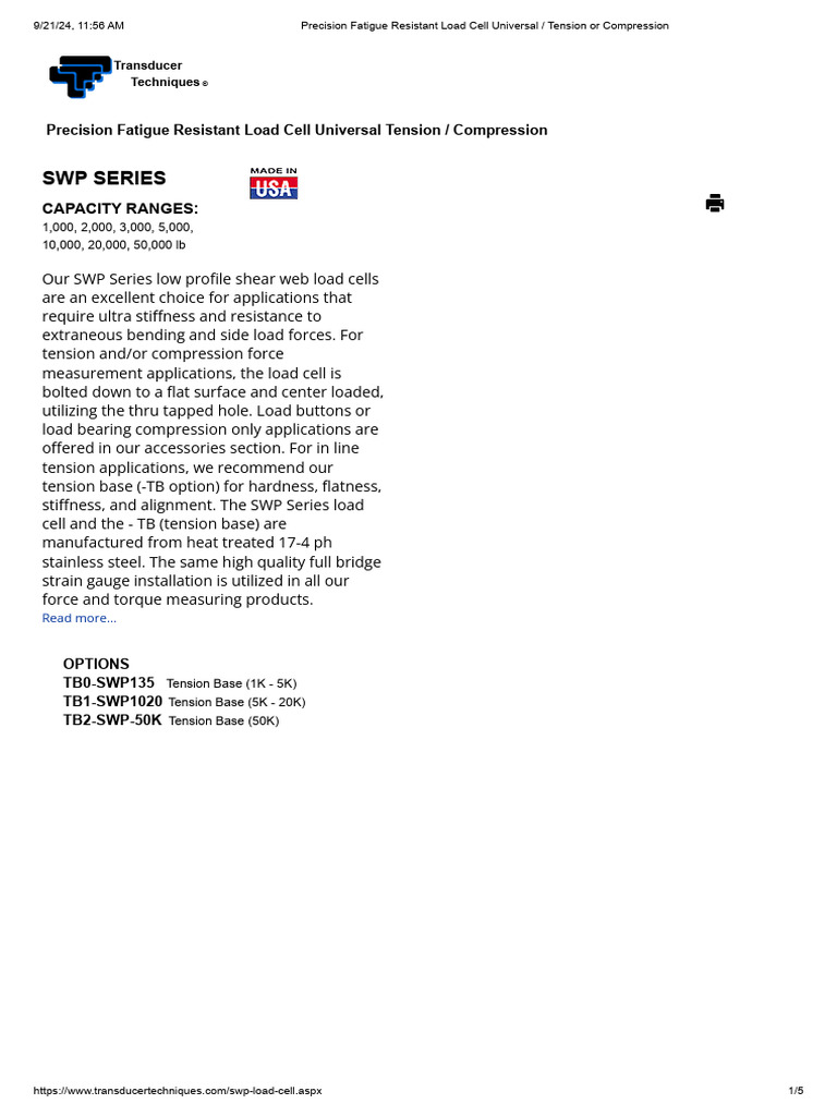 Coater Laod Cell SWP-5K-4 | PDF | Electrical Connector | Electrical ...