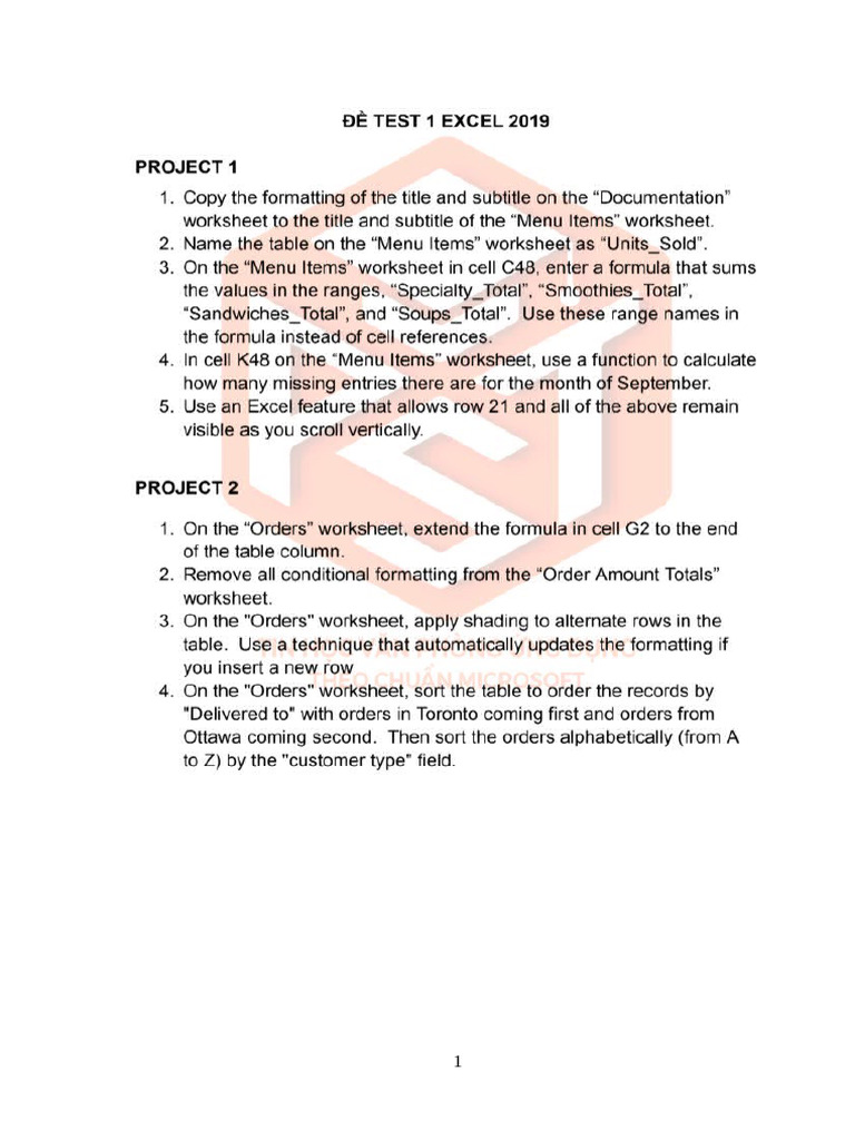 Test 1 Excel | PDF