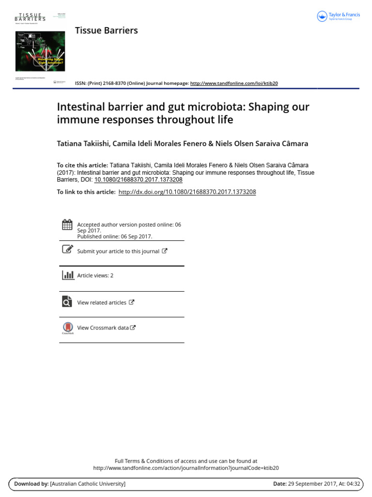 Intestinal Barrier and Gut Microbiota - Shaping Our Immune Responses ...