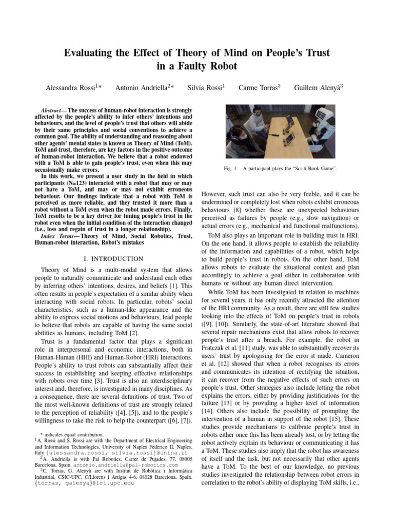 2622 Evaluating The Effect of Theory of Mind On Peoples Trust in A ...