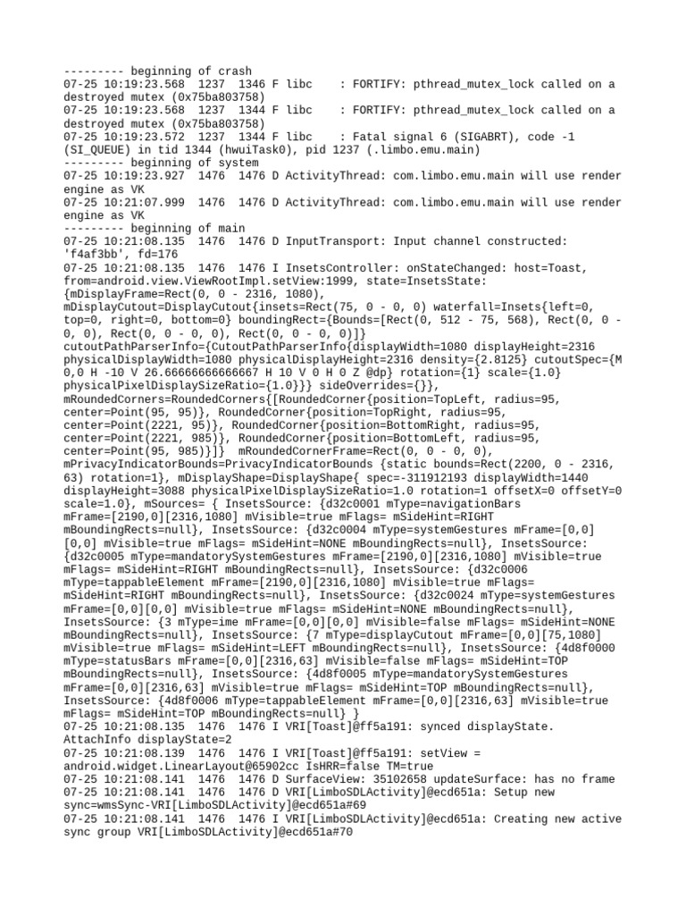 Mutex Lock Error in Limbo Emulator | PDF | System Software | Software