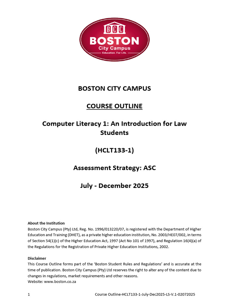 Computer Literacy for Law Students | PDF | Educational Assessment ...