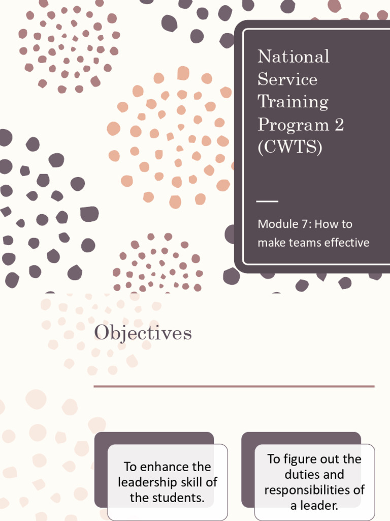 Module+7-+NSTP+2-How+to+make+teams+effective - PDF 1 | PDF | Creativity ...