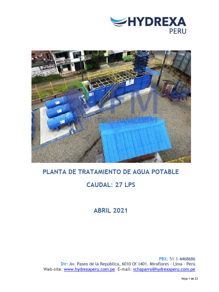 Cotización Planta Tratamiento Agua 27 LPS | PDF | Agua | Filtración