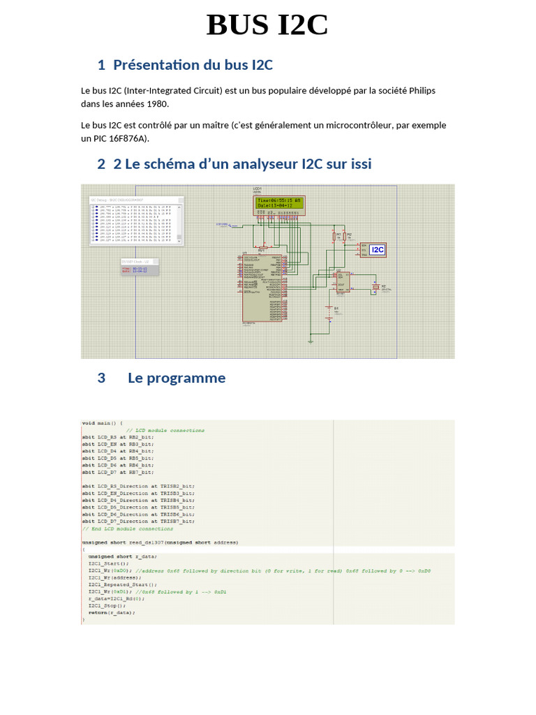 Fonctionnement du bus I2C | PDF