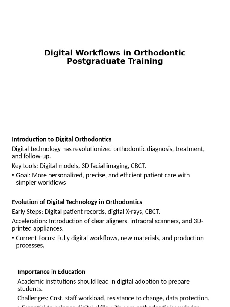 Digital Workflows in Orthodontic Training | PDF | Imaging