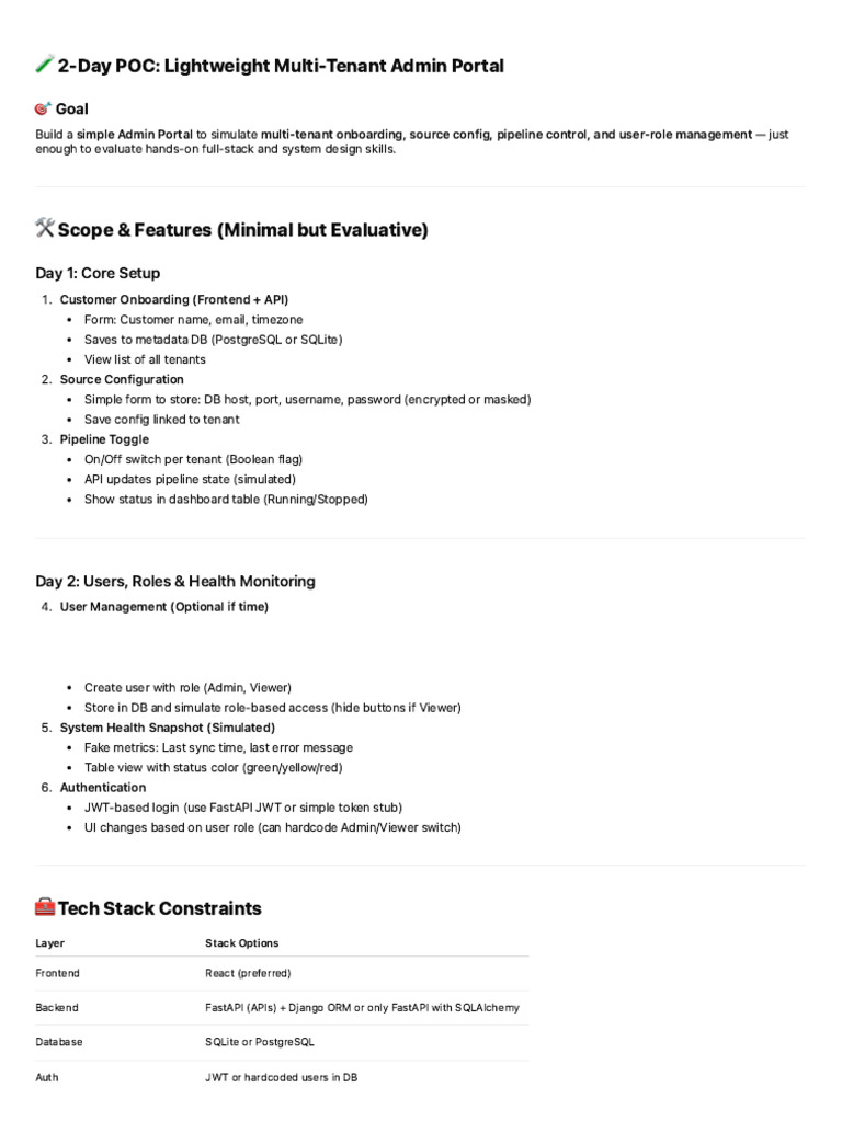 Multi-Tenant Admin Portal POC Guide | PDF | Information Technology ...