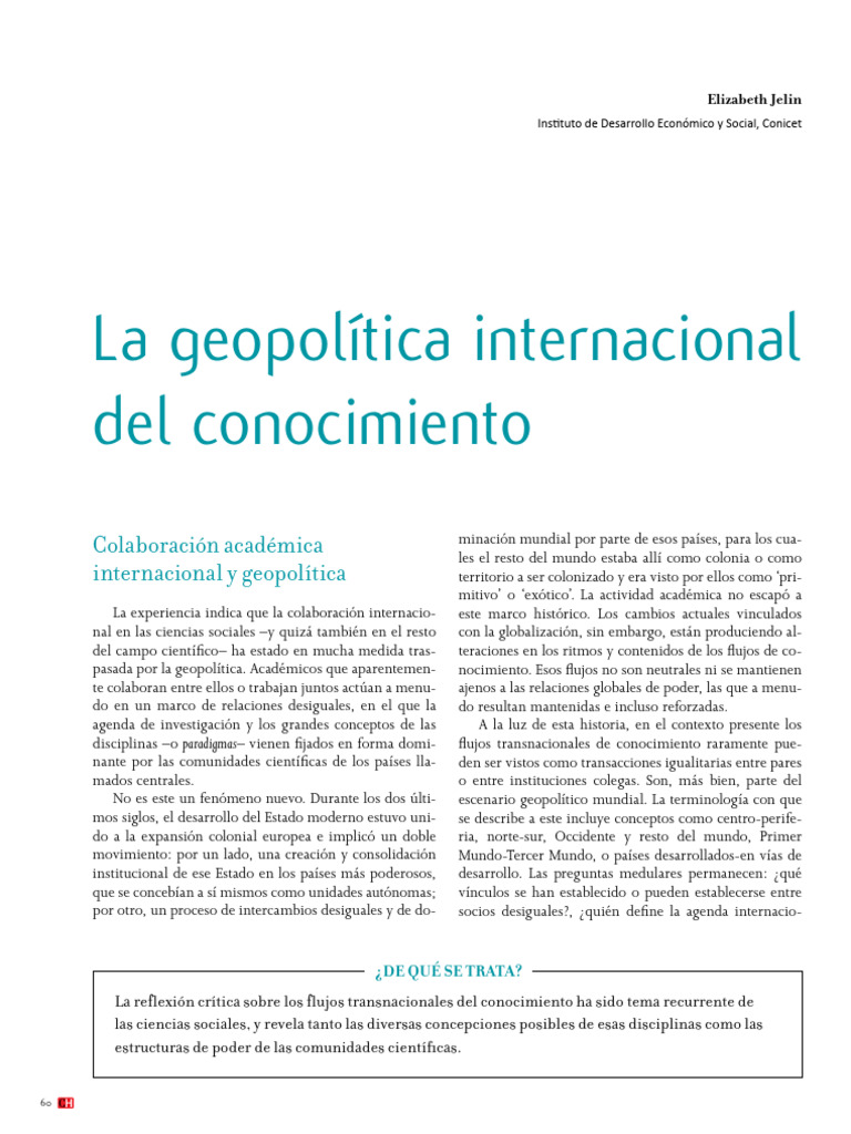 Geopolítica del conocimiento académico | PDF | Teoría | Conocimiento