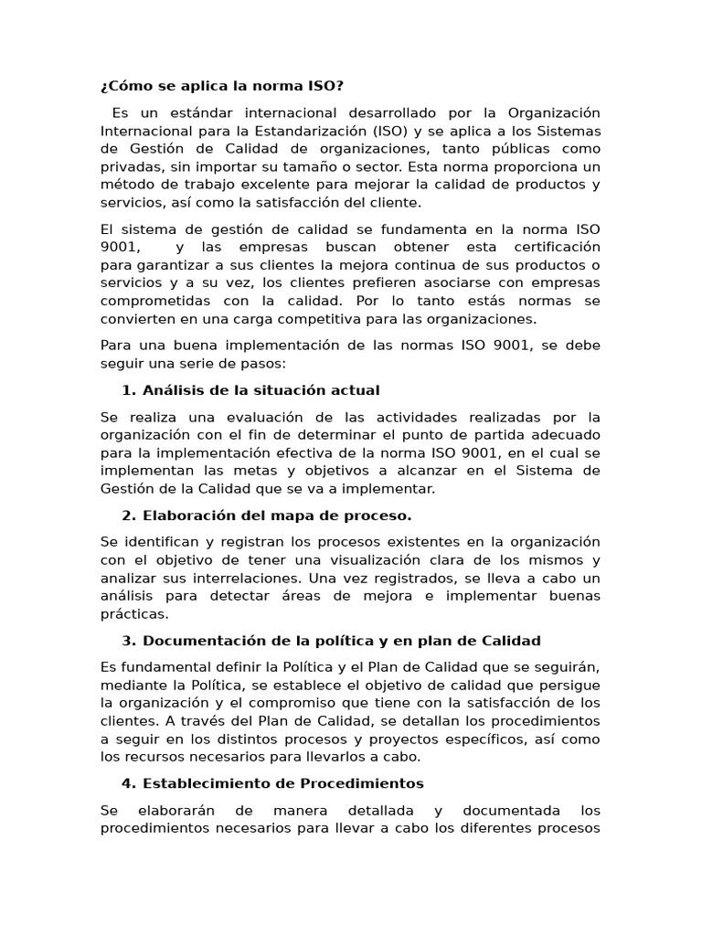 Guía para implementar ISO 9001 | PDF | Sistema de manejo de calidad ...