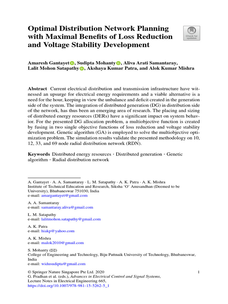 Optimal DG Placement for Loss Reduction | PDF | Mathematical ...