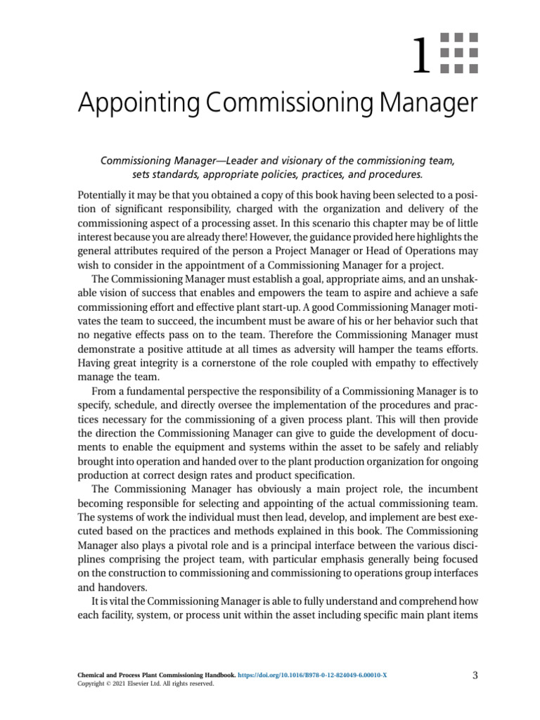 Appointing a Commissioning Manager | PDF | Safety | Occupational Safety ...