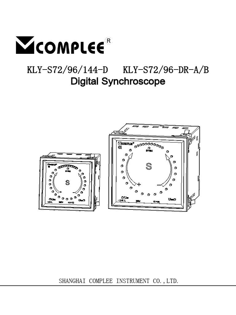Digital Synchroscope KLY-S72/96/144-D | PDF | Mains Electricity ...