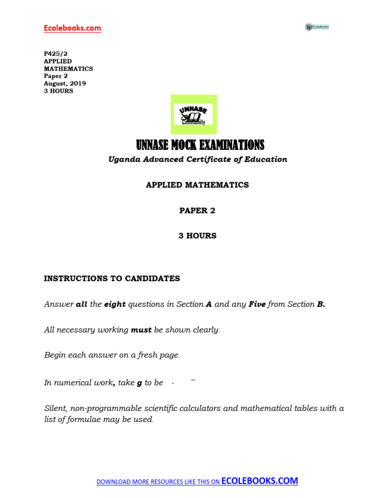 Applied Mathematics P2 Past Paper 2019 | PDF | Statistical Theory