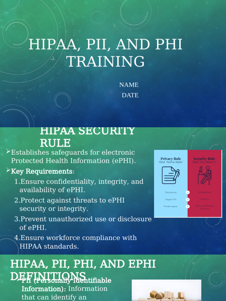 Hipaa, Pii, and Phi Training | PDF