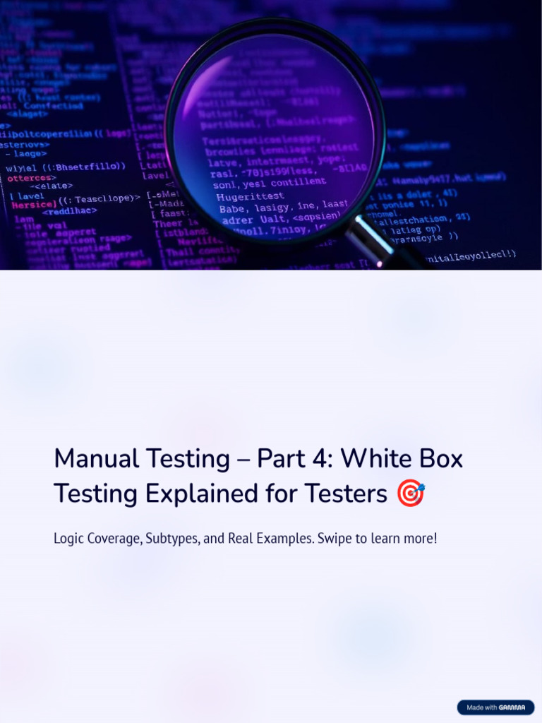 White Box Testing - Subtypes & Real Examples | PDF