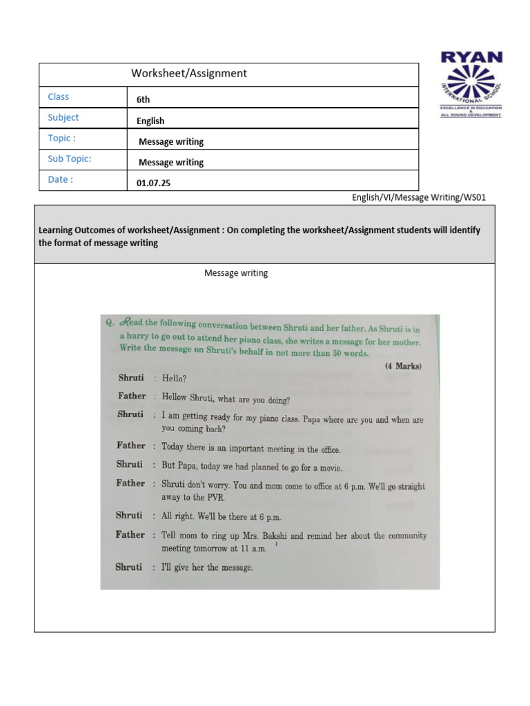 Message Writing VI | PDF