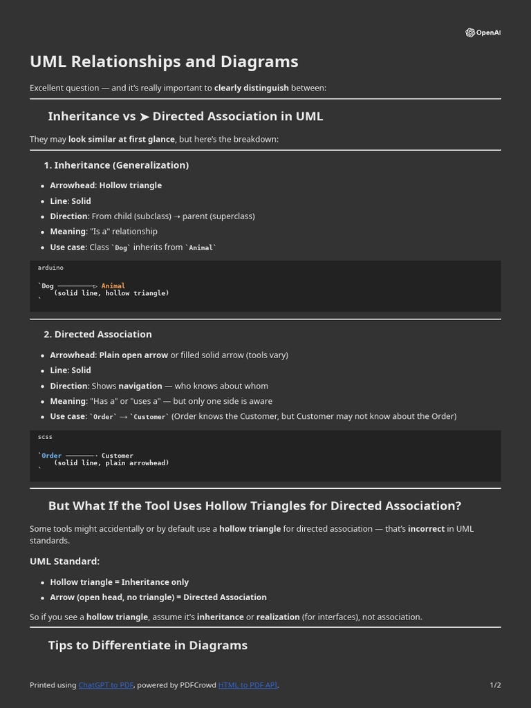 UML Relationships and Diagrams | PDF | Inheritance (Object Oriented ...