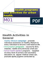 Act 9 M01 List The Health Programs and Activities For Urban