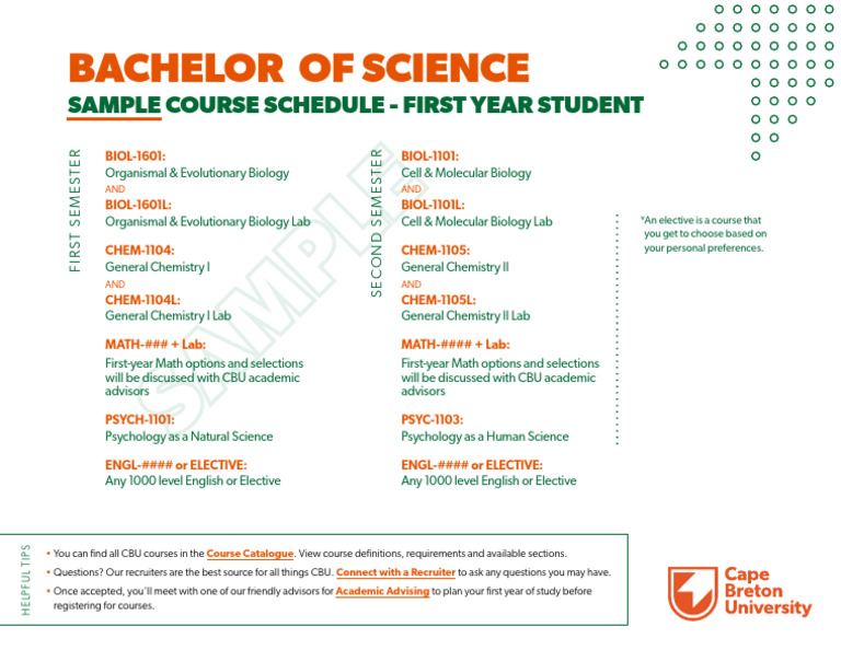 BSC Sample Schedule 1styr 1 | PDF | Life Sciences | Science