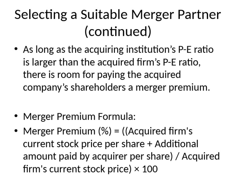 Merger Premium Calculation Explained | PDF