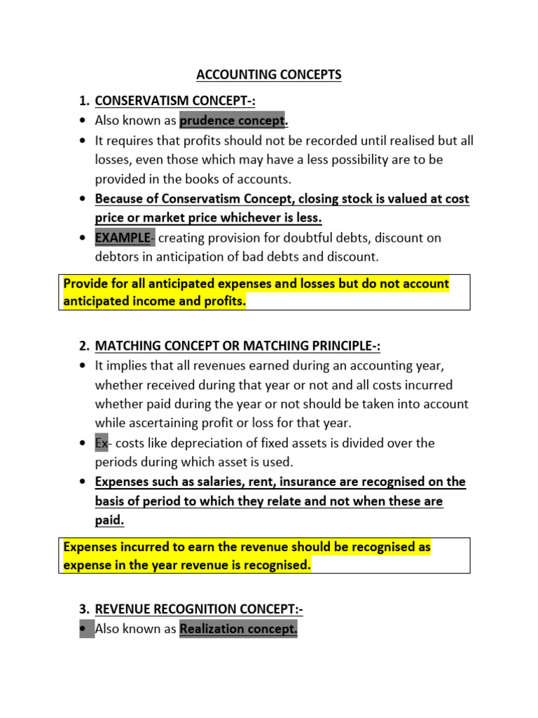 Key Accounting Concepts Explained | PDF | Debits And Credits | Expense