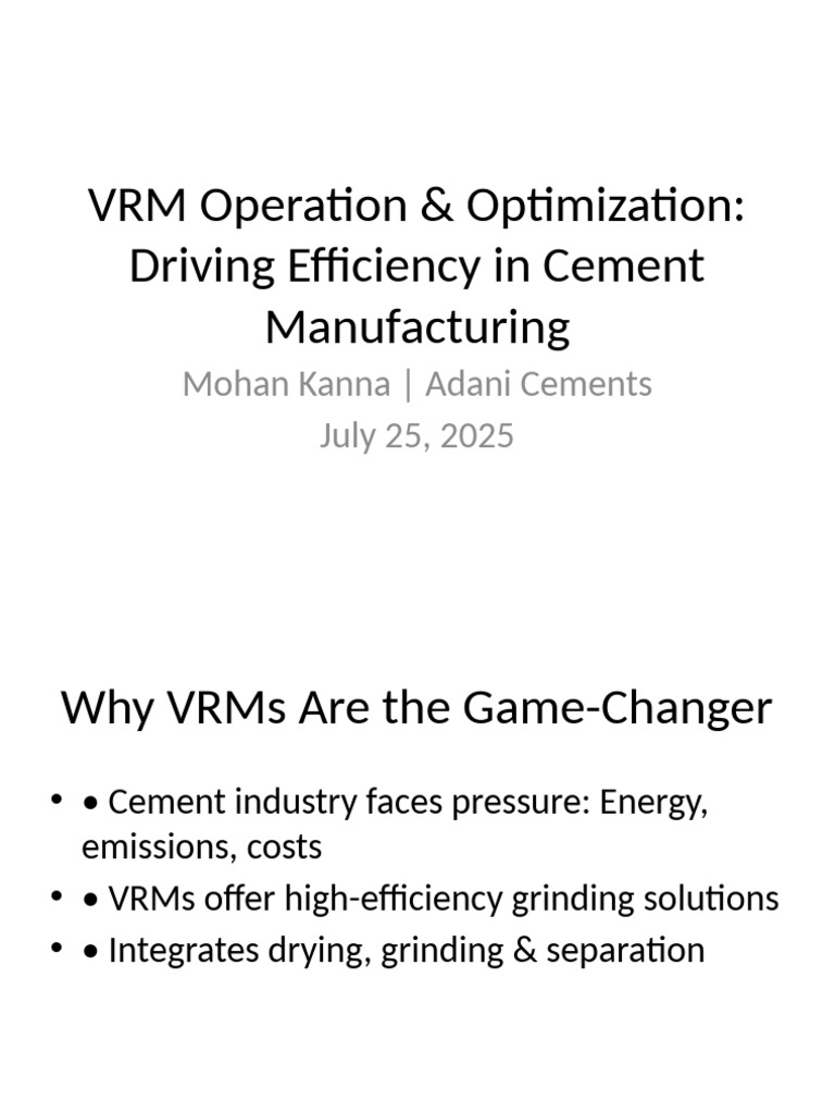 Optimizing VRM Efficiency in Cement Production | PDF