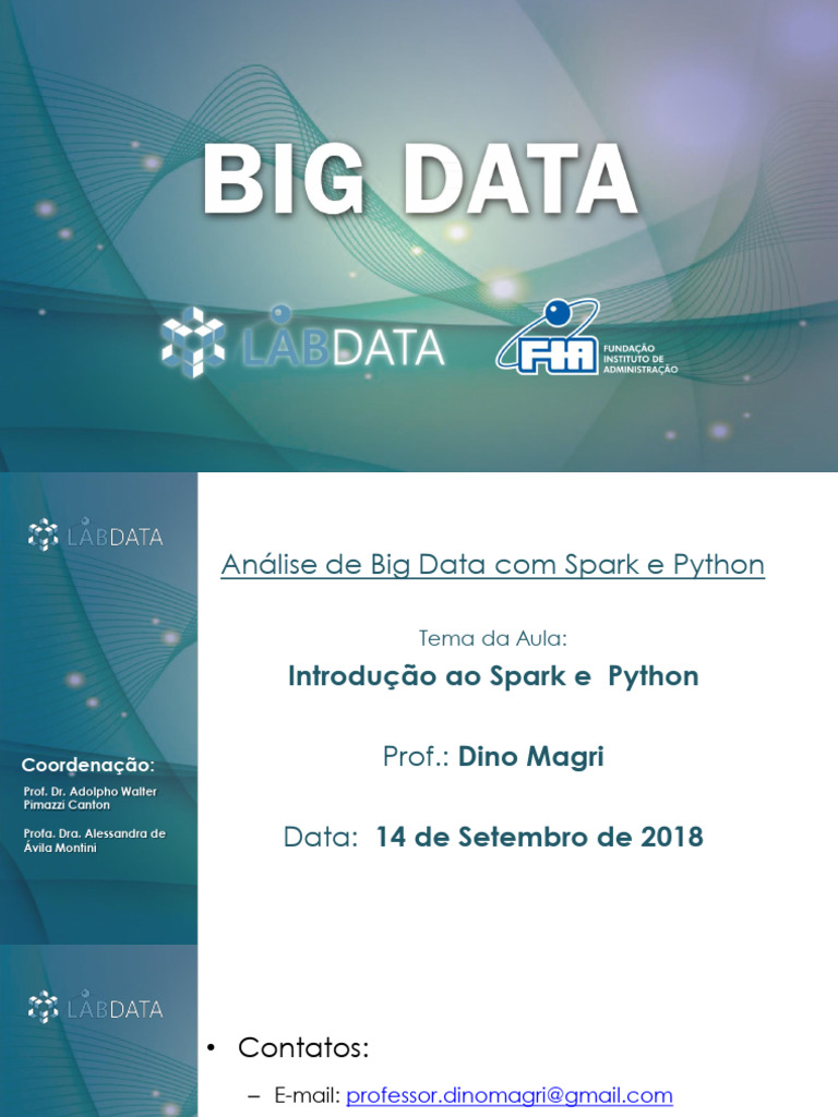 Introdução ao Spark e Python para Big Data | PDF | Python (linguagem de ...