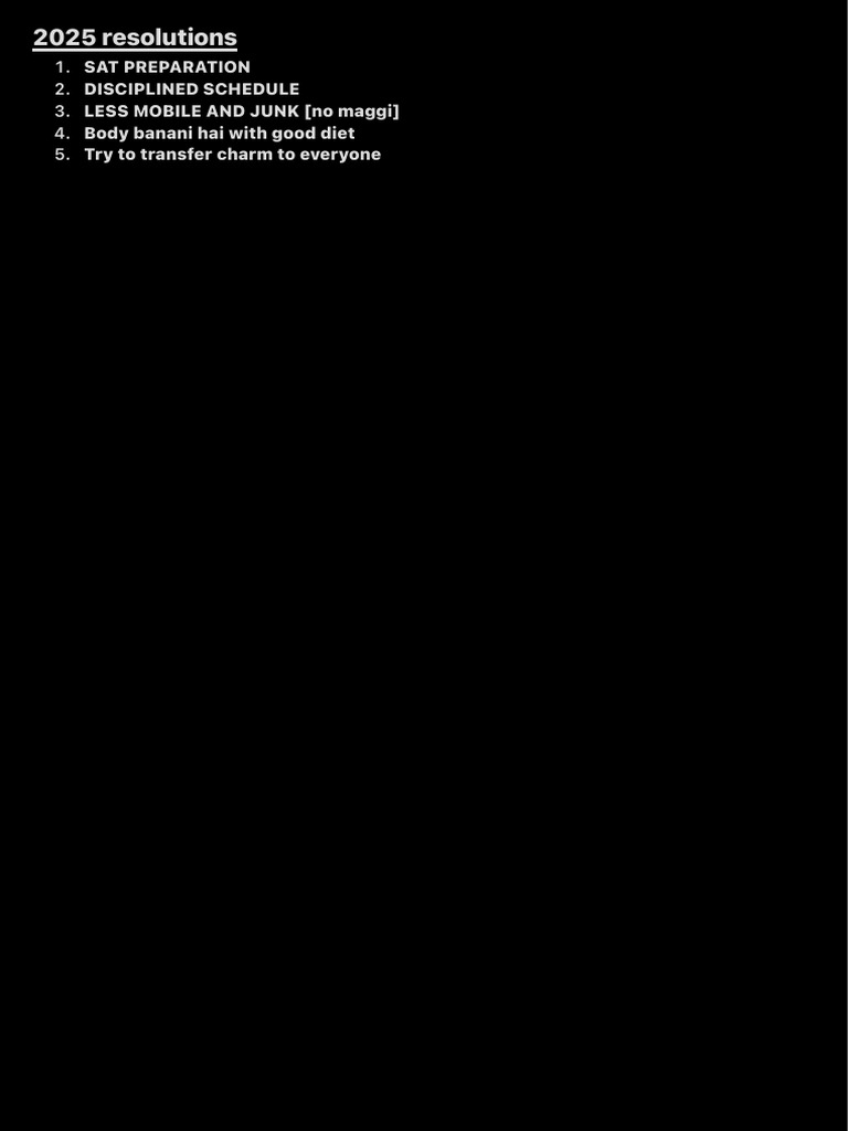 2025 Resolutions | PDF