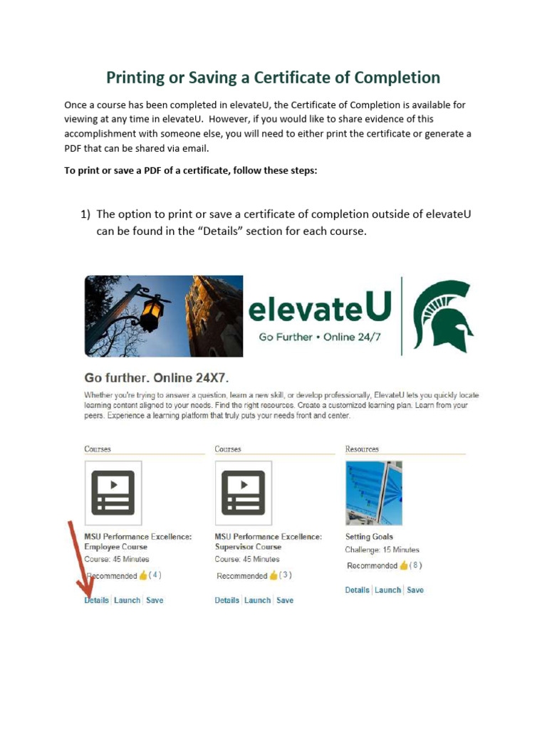 Save or Print Completion Certificate | PDF