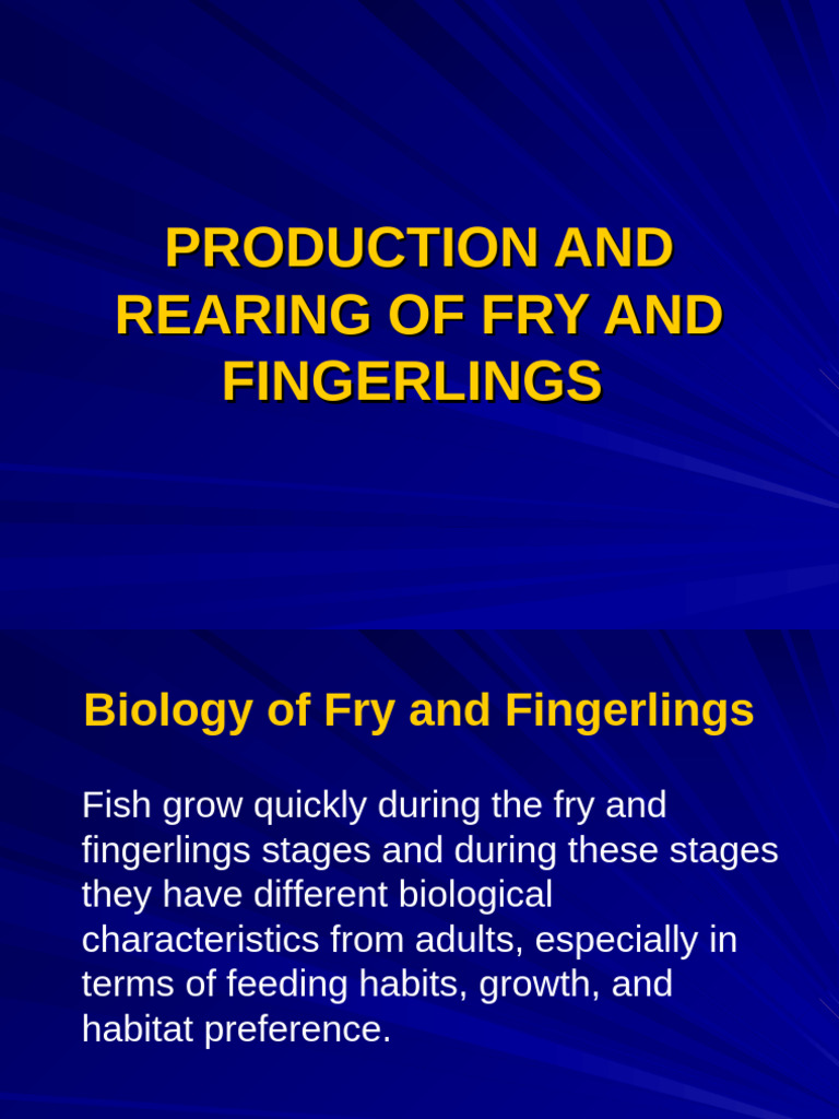 Rearing Fry and Fingerlings in Fish Farming | PDF | Fertilizer | Water
