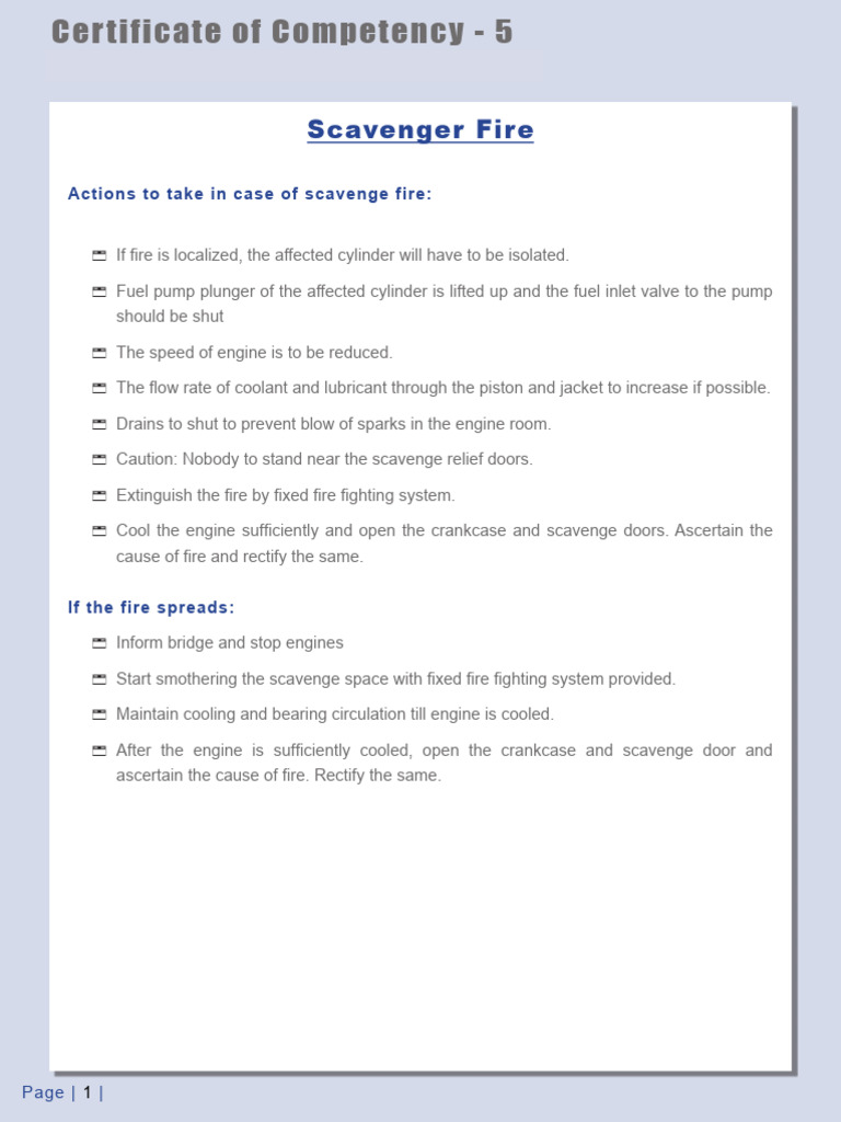 Scavenger Fire Response Procedures | PDF
