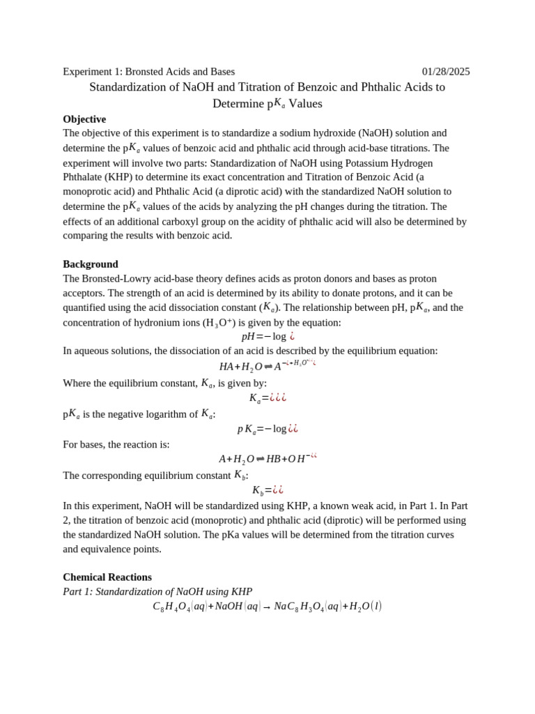 Inorganic Chem Pre-Lab 1 | PDF | Acid | Chemistry
