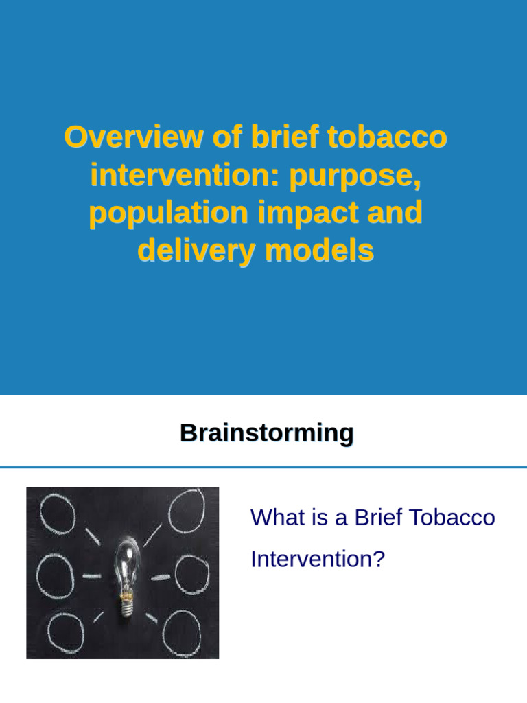 Brief Tobacco Intervention Overview | PDF | Smoking Cessation