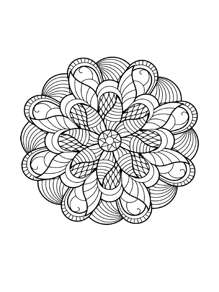 Mandala From Free Coloring Book For Adults 6 | PDF