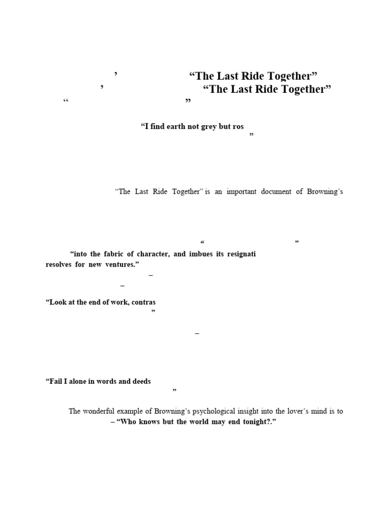 Browning's Optimism in Last Ride Together | PDF | Afterlife | Optimism