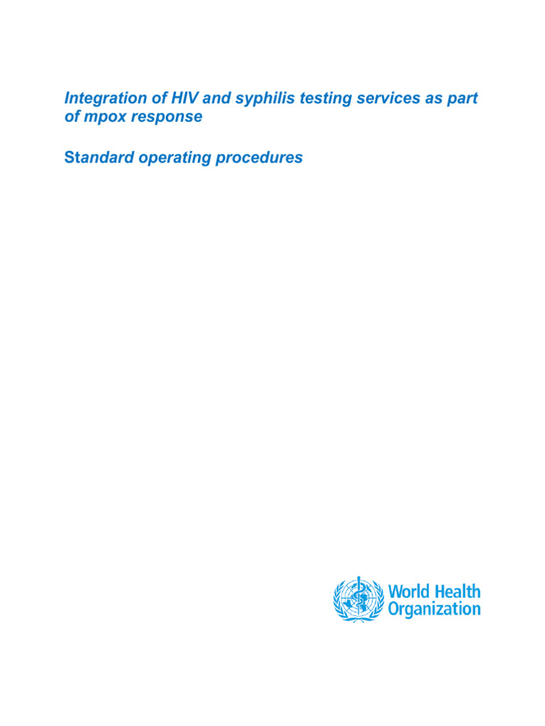 HIV and Syphilis Testing SOP for Mpox | PDF | Hiv/Aids | Hiv