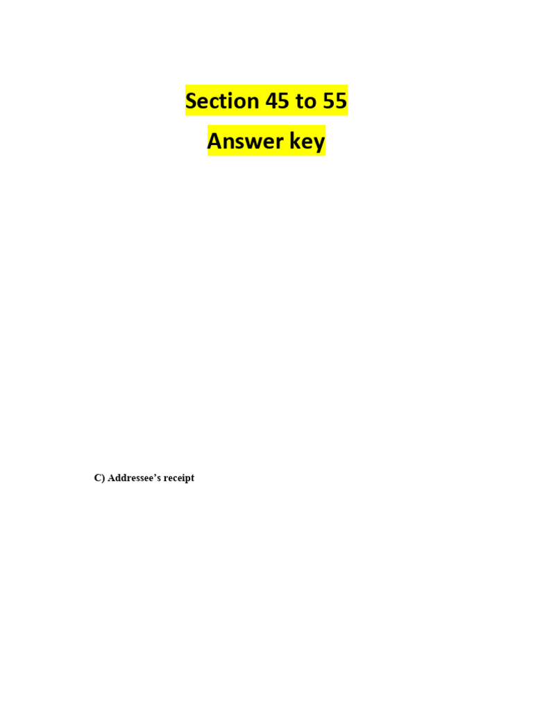 Section 45 To 55 Solved Key | PDF