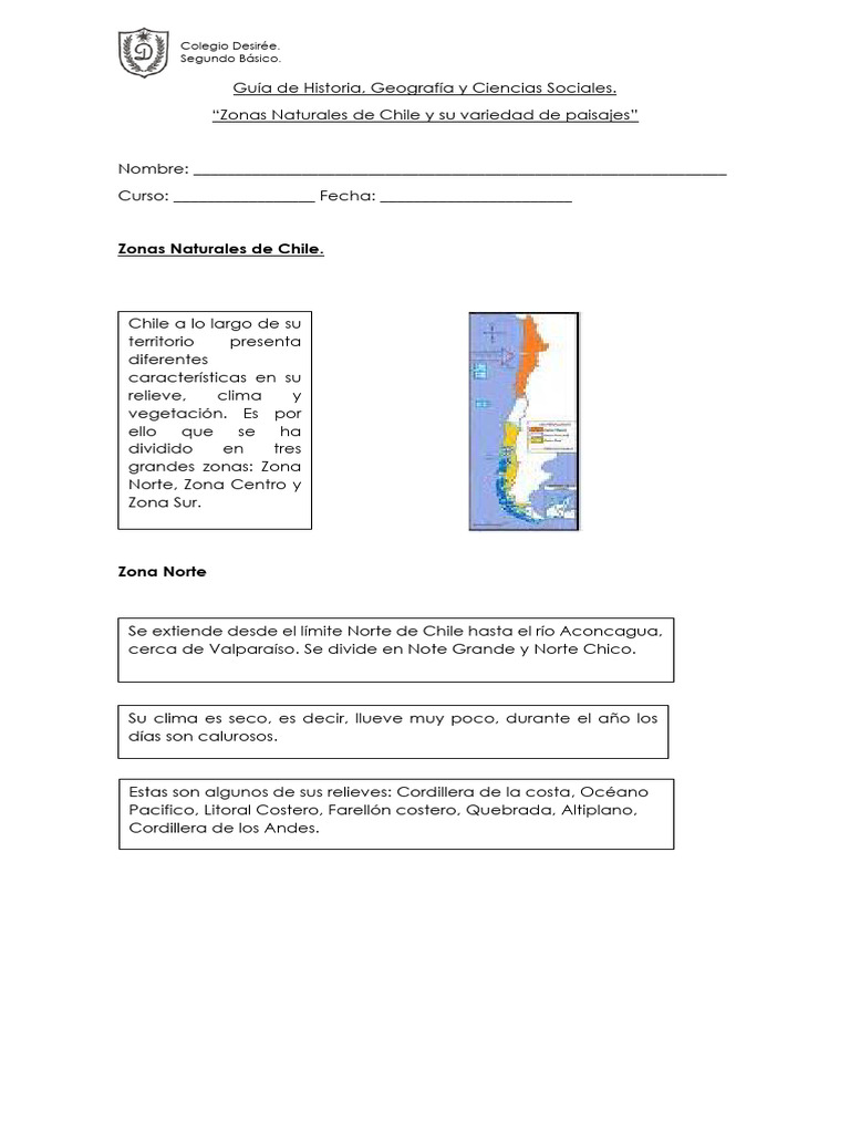 Zonas Naturales y Paisajes de Chile | PDF