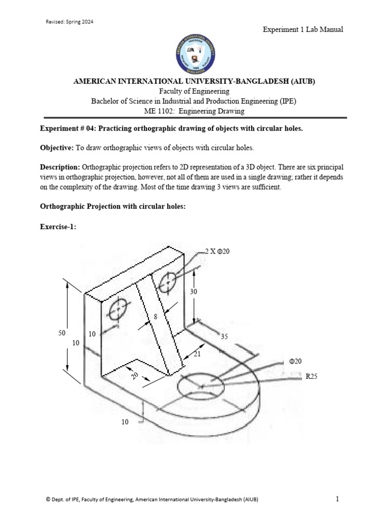 Orthographic Drawing Lab Manual 2024 | PDF | Construction Management ...