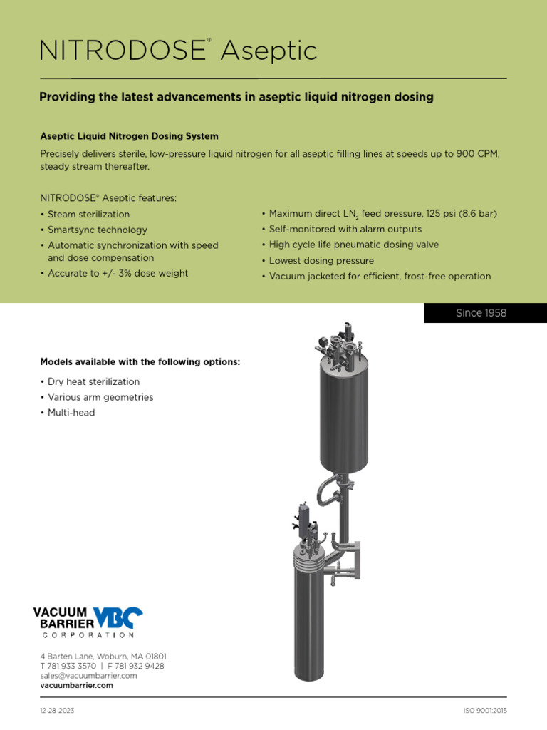 Aseptic Liquid Nitrogen Dosing System | PDF