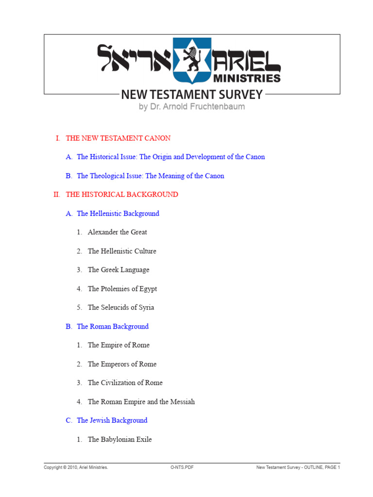 New Testament Survey Outline Guide | PDF | Paul The Apostle | Jesus
