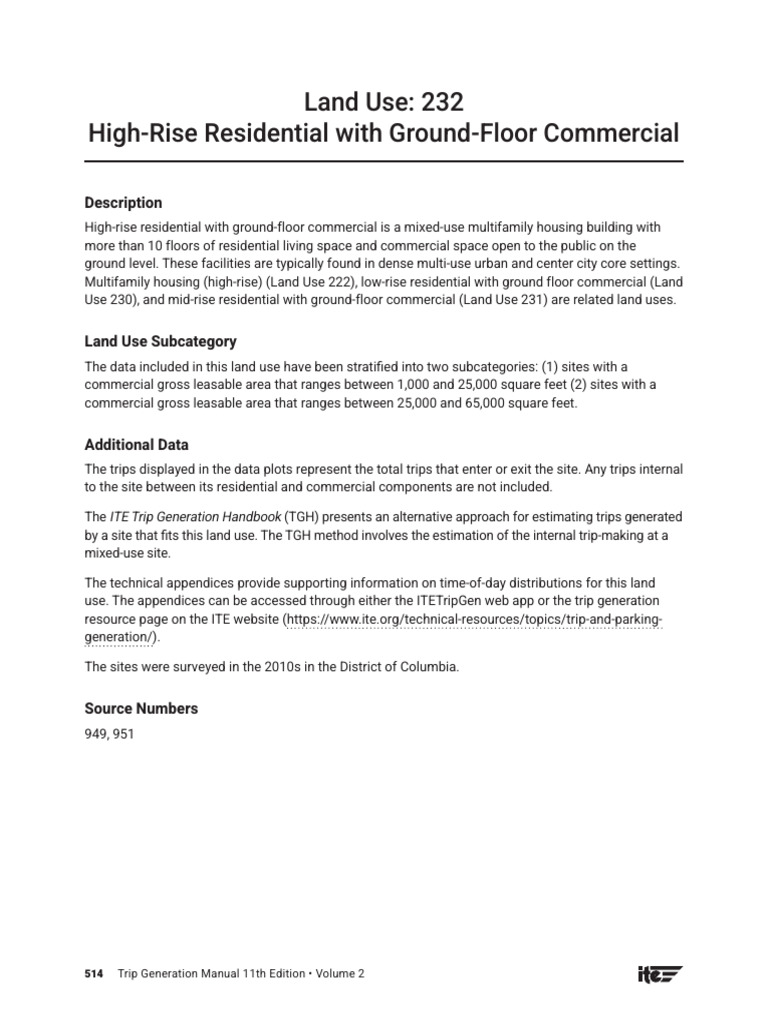 High-Rise Residential Trip Generation Data | PDF | Standard Deviation ...