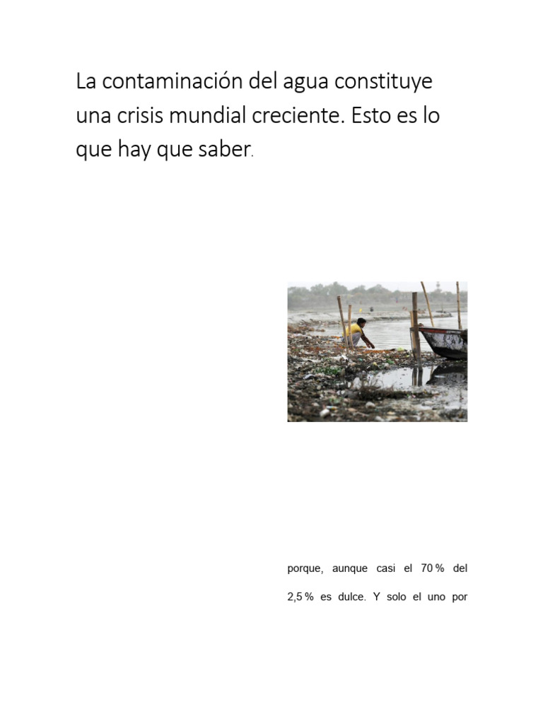 Crisis Mundial por Contaminación del Agua | PDF | Agua | La ...