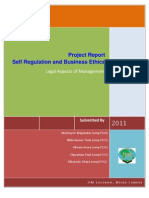 Project Report Self Regulation and Business Ethics: Legal Aspects of Management