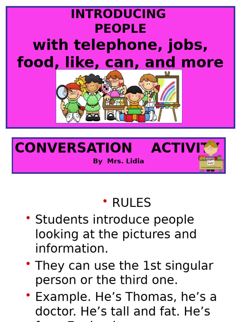 People Introduction Conversation Activity | PDF
