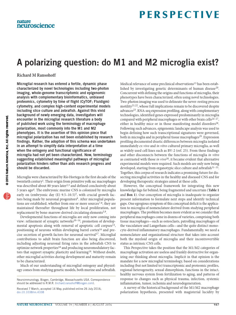 Reevaluating Microglial Polarization Concepts | PDF | Microglia ...