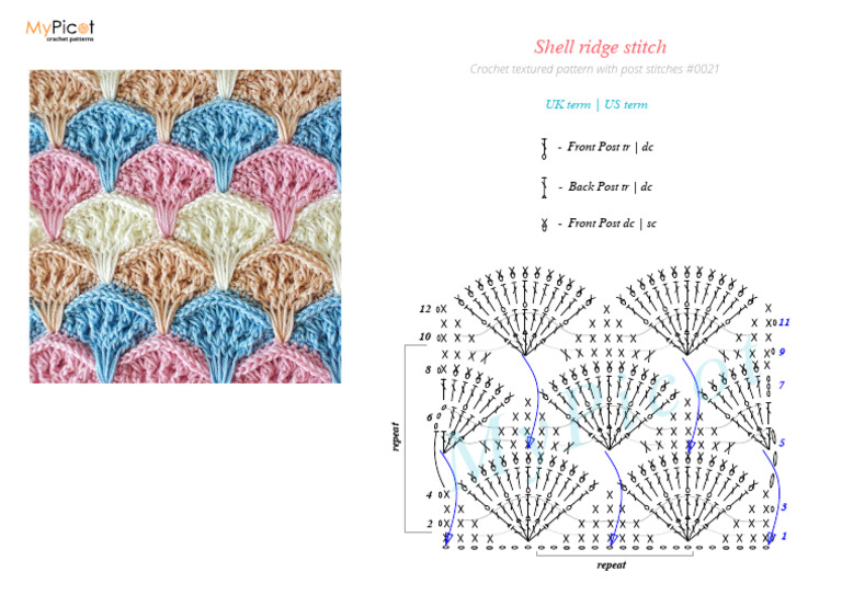 Shell Ridge Stitch Crochet Patterns | PDF