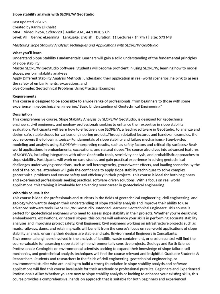 Mastering Slope Stability with SLOPE/W | PDF | Geotechnical Engineering ...